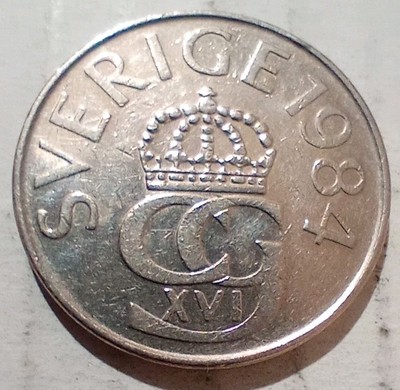 Five Kronor 1984 Sweden Coin Sverige CG Carl Gustaf 5 SEK Krona