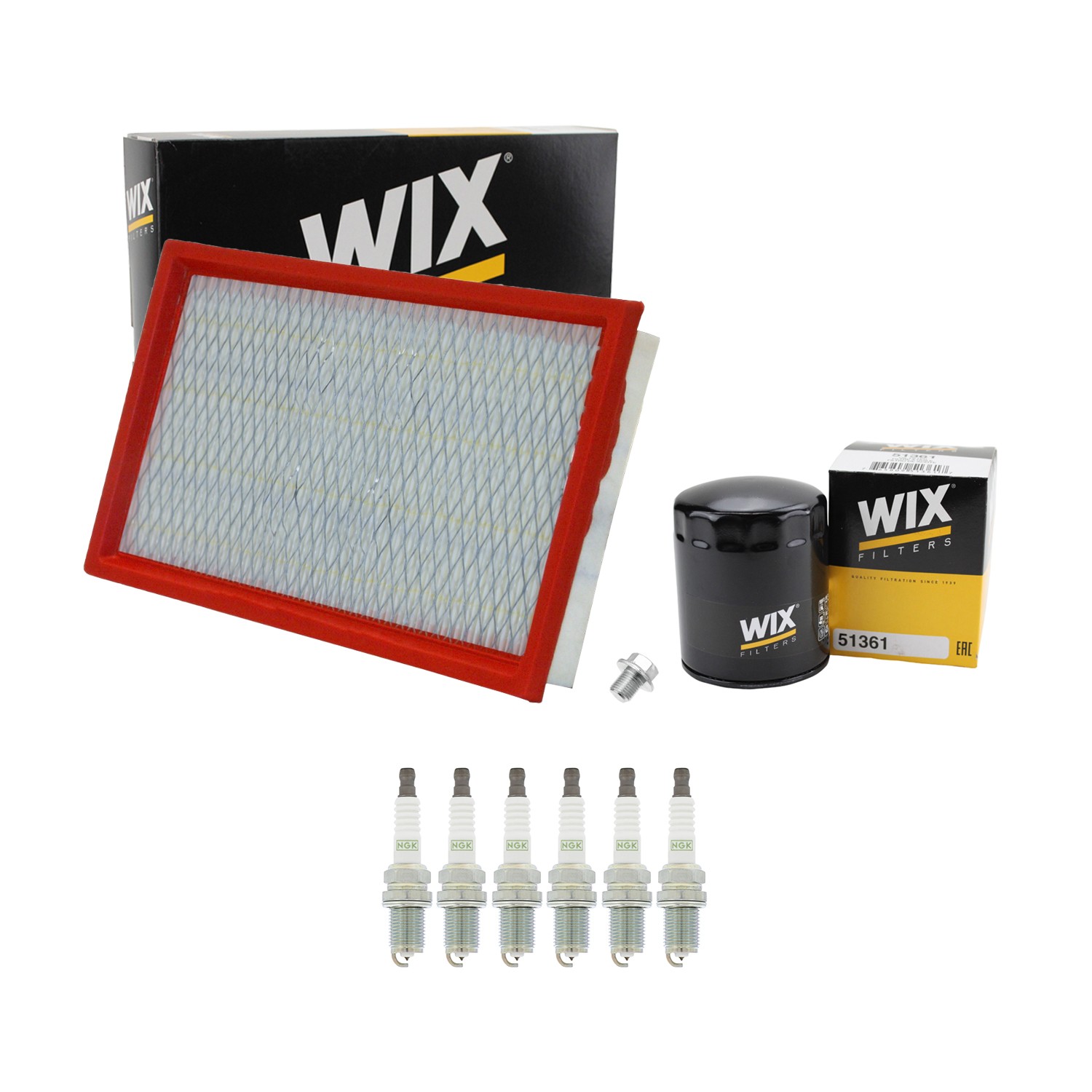 Wix Engine Air Oil Filters  NGK 6 Spark Plugs Kit for J30 Maxima V6 Sedan GAS