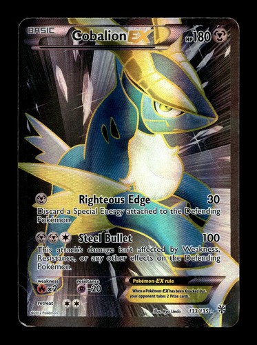 Cobalion EX (133 Full Art Plasma Storm #133 (2013) Ultra Rare Holo HP Pokemon