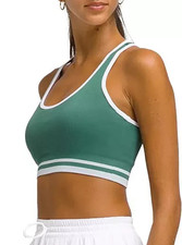 HALARA Green White YOGA Tennis crop CAMI Bralette Tank Top MEDIUM B113