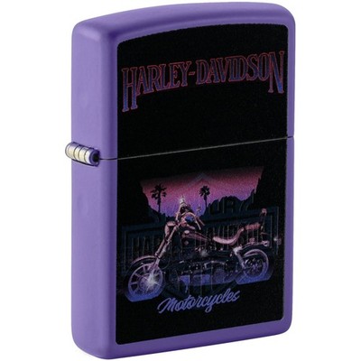 Zippo Windproof Lighter Harley Davidson Motorcycle Purple Matte Finish 46676
