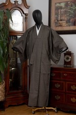 DEAR VANILLA JAPANESE KIMONO MEN'S ROBE GOWN AUTHENTIC JAPAN VINTAGE SAMURAI