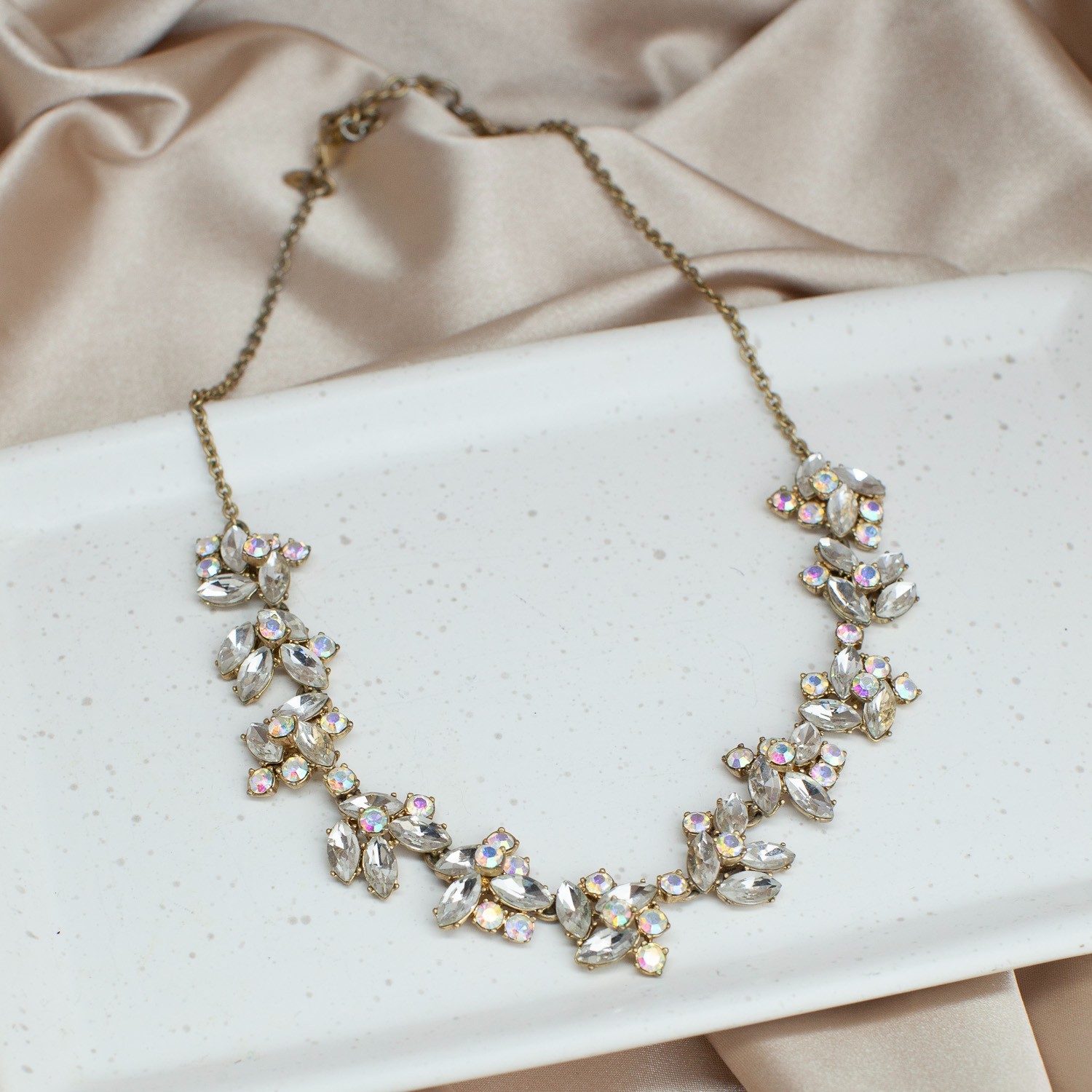 J.Crew Iridescent Rhinestone Statement Necklace G… - image 7