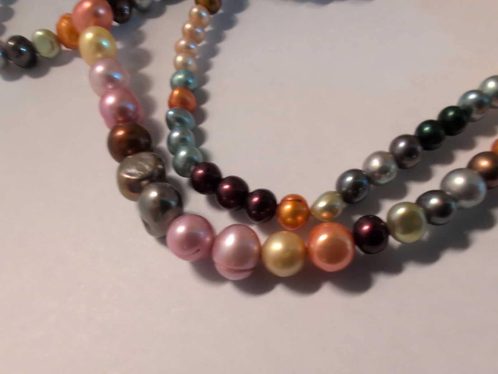 Multi Colored Bead Pearl Long Continuous Necklace… - image 8