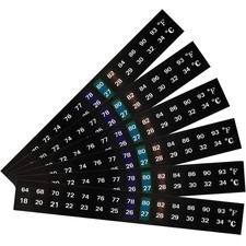 6 Pieces Horizontal Stick on Thermometer Strip Horizontal Thermometer Stickers D