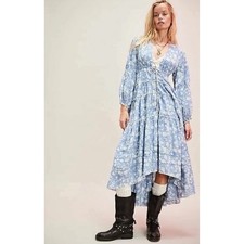 Free People Ethereal Dainty Cottage Pappiet Midi Dress Bluebell Maxi Top XS
