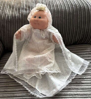 Vintage Coleco Cabbage Patch Kids Frühchen Puppe 1985 im Original Taufkleid
