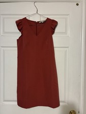 Loft Mauve Women’s Knee Length Sheath Flutter Cap Sleeve Dress 2 P