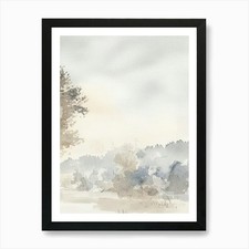 Neutral Landscape Watercolour Tree  Framed Wall Art Poster Canvas Print Picture