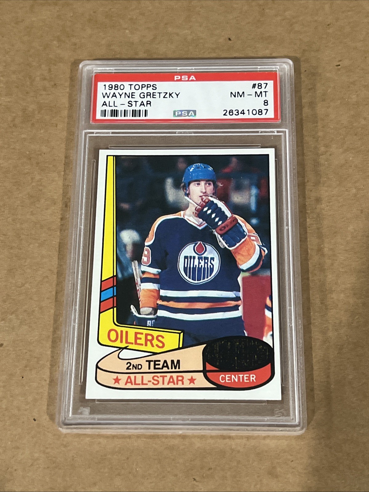 1980 Topps Hockey #87 Wayne Gretzky All-Star PSA 8 NM-MT