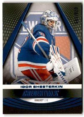 Igor Shesterkin 2025-26 UD Credentials Blue /199 #33 New York Rangers