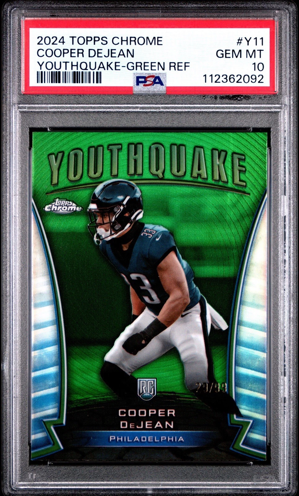 Cooper DeJean Topps Chrome Youthquake #Y11 Green Refractor
