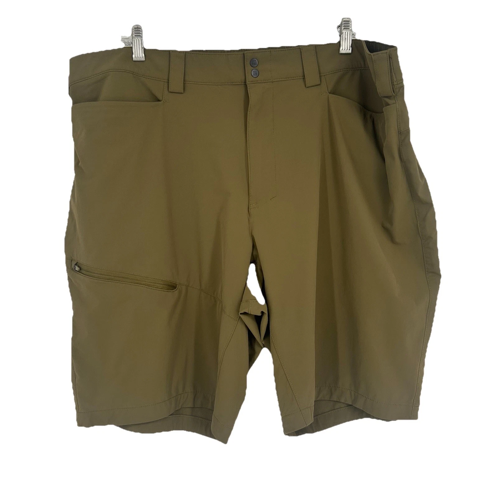 Alaskan Hardgear Mens Roadless 10" Shorts Olive Green Zip Pockets Outdoor Sz 42