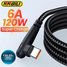 NNBILI 120W USB To Type-C Cable 90 Degree Mobile Phone Fast Charging For Samsung