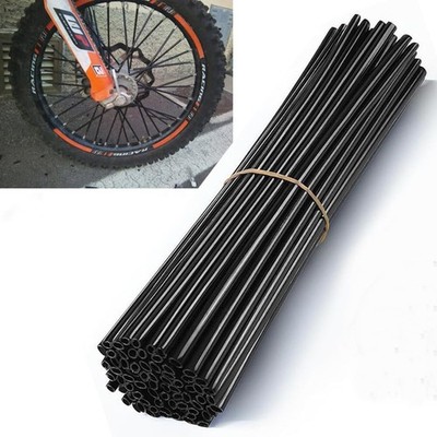 72Pcs Dirt Bike Spoke Covers Universal Spoke Skins Trim Wheel Wra Color: Black