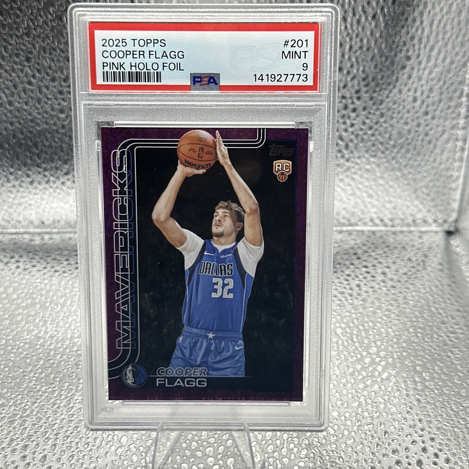 2025 TOPPS PINK HOLO FOIL #201 COOPER FLAGG ROOKIE RC PSA 9