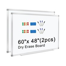 H-Qprobd 5' x 4' Dry Erase Board for Wall 60" x 48" 2 Pack Magnetic Present...