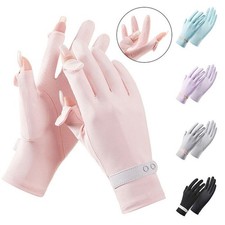 Summer Sunscreen Gloves Breathable UV Protection Thin Ice Silk Sports Gloves