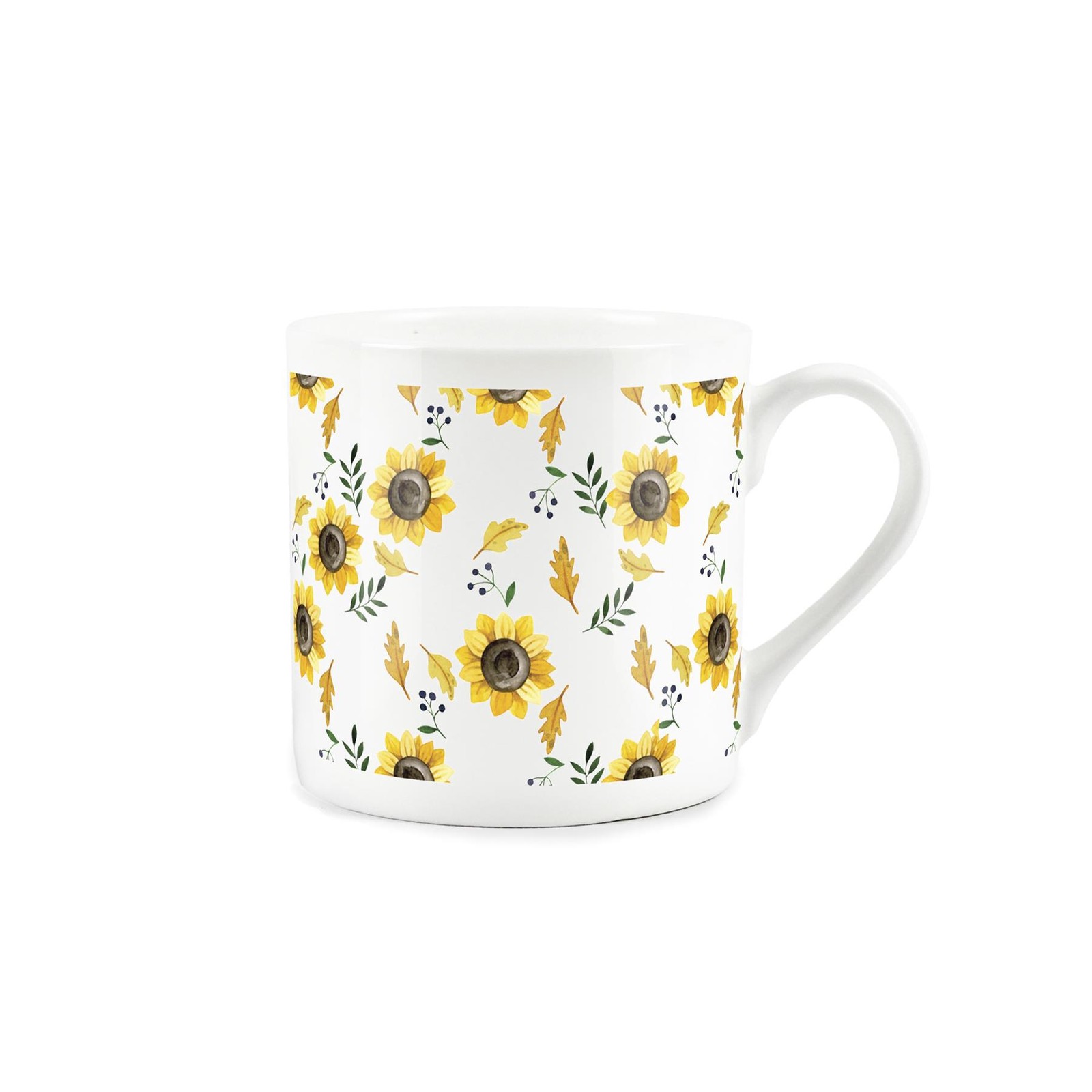 Sunflower Mug - Bone China Floral Yellow Tea/Coffee Cup