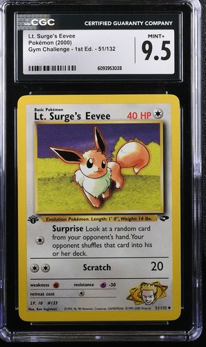 Lt. Surge's Eevee (1st Edition) graded CGC 9.5 for sale on eBay