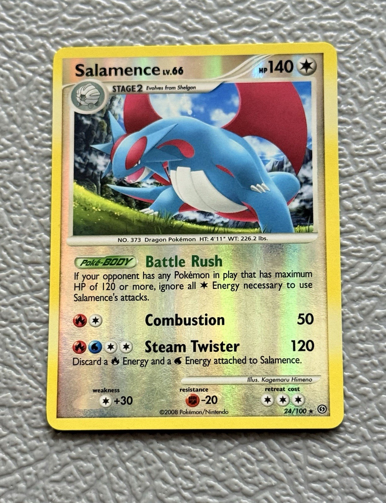 Salamence 24/100 Reverse Holo - 2008 D&P STORMFRONT Pokémon TCG • NM/M ✨
