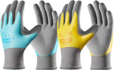 2 Pairs Waterproof Kids Gardening Gloves for Age 2-4, Non-Slip Double-Layer Rubb