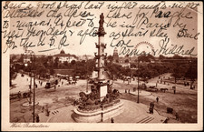 Vienna Austria Praterstern Monument Vintage 1925 White Border Picture Postcard