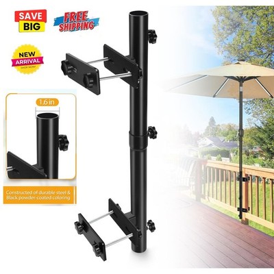Heavy Duty Patio Umbrella Holder Outdoor Deck Railing Mount Bracket Space Saver