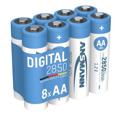 8x ANSMANN NiMH Akkus AA Mignon 2850 mAh Digital im 8er Spar-Bundle