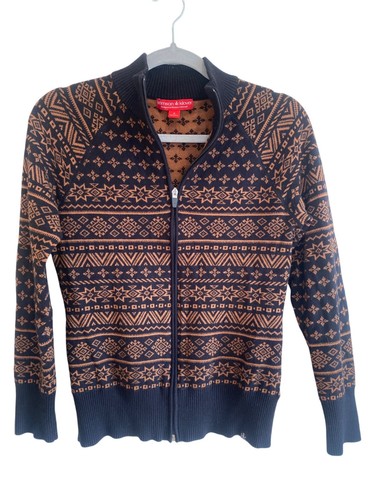 Krimson Klover maglione nordico giacca cardigan W's S nero oro zip intera - Foto 13 di 17