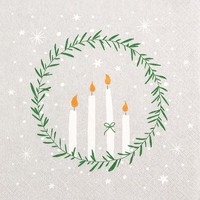 20 Servietten Delicate Wreath Zarter Kerzenkranz Weihnachten Advent Deko 33X33Cm