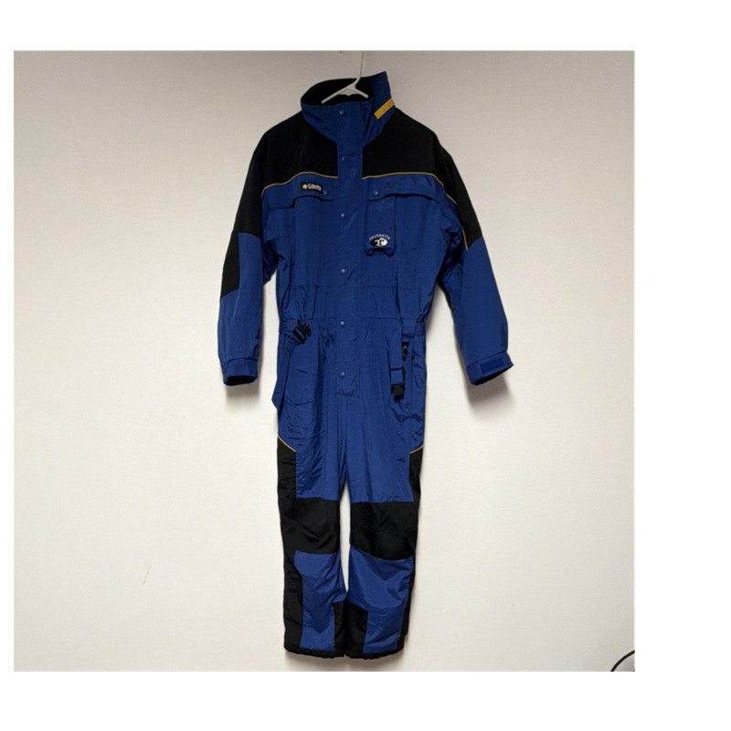 Columbia Sportswear Vintage Tectonite Ski Snowsuit Blue Black Yellow 14/16 Teens