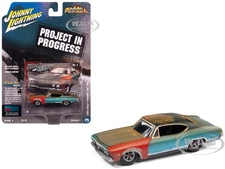1968 CHEVROLET CHEVELLE TURQUOISE 1/64 BY JOHNNY LIGHTNING JLSF027-JLSP404 B