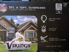 Logo Brands Minnesota Vikings Pre-Lit 7’x10’ Team Inflatable NFL