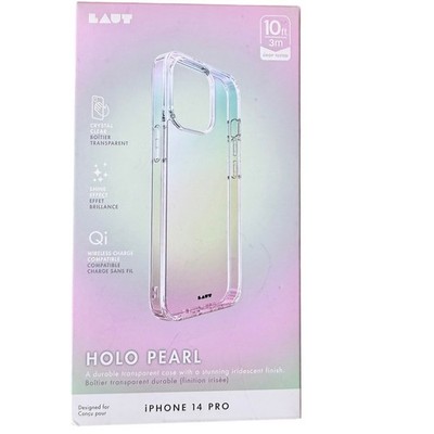 LAUT Holo Pearl iPhone 14 Pro Case Iridescent Clear Protective Cover 10ft Drop