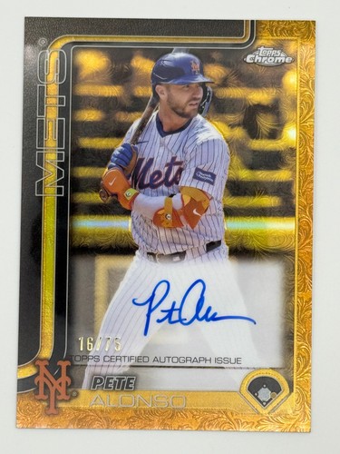 2025 Topps Gilded Pete Alonso Topps Chrome Gold Autographs /75 #CGA-PA Mets Auto