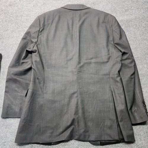 Traje de 2 piezas HUGO BOSS para hombre 40L largo 36x32 Super 100 lana gris a cuadros - Imagen 9 de 18