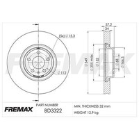 Bremsscheibe Fremax BD-3322 (1Satz-1Stk)
