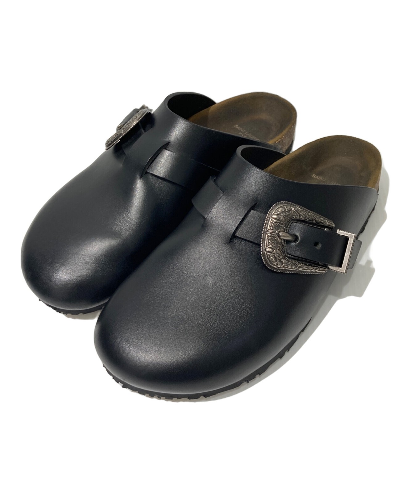 Sandali Saint Laurent Paris NICHOLS SLIDES neri taglia 41