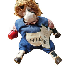 Farmer Cow Elmer Moo Shelf Sitter Figure Kathleen Kelly Critter Country Folks 6"