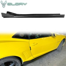 For 10-15 Chevy Camaro Side Skirts IKON V3 Style Extension Carbon Fiber Print PP