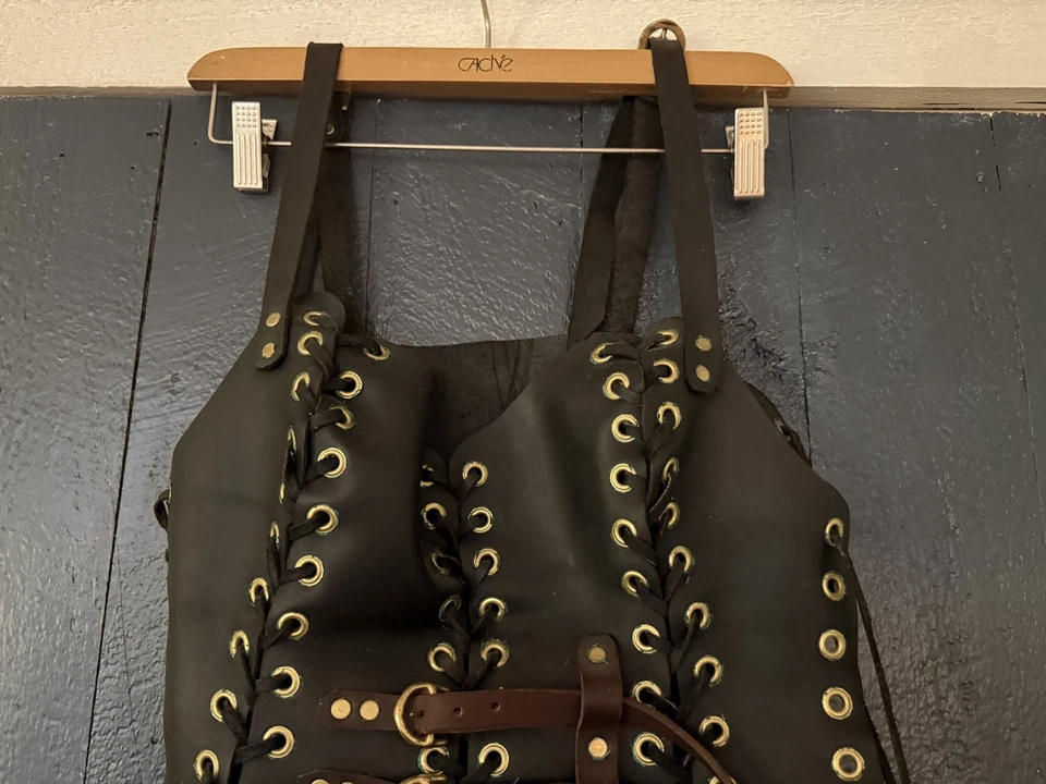 Handmade Halloween Ladies Leather Costume Dress Renaissance Faire - Small - Image 2 of 4