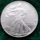 U.S. Mint American Eagle 1993 1 oz .999 Fine Silver Bullion Coin with Holder