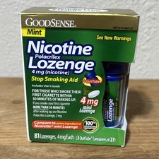 GoodSense Mini Nicotine Lozenge 4mg Mint 81-Count - Stop Smoking Aid