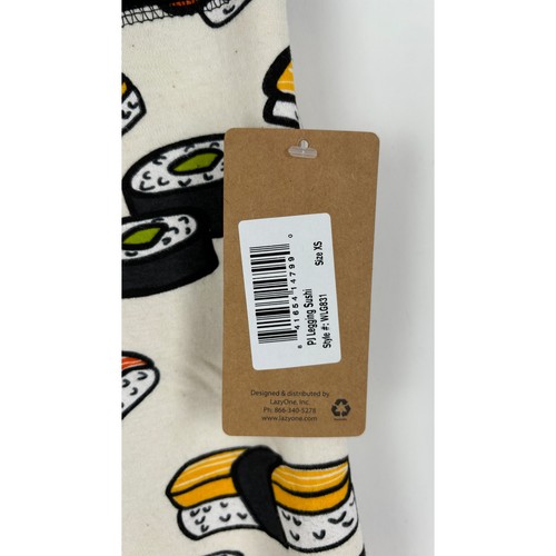 Lazy One I Just Rolled Out of Bed Womens Sushi Pajama Lounge Set Size XS New - Picture 8 of 15