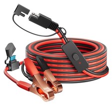 10FT 14AWG SAE to Battery Alligator Clips Cable, 12V Quick Disconnect with Fuse