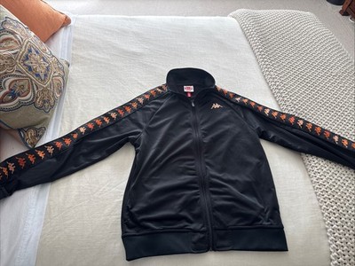 Kappa Zip Up Jacket Shirt Black Size Medium Men s Side Pockets