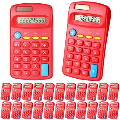 Copkim 24 Pack Student Mini Calculator for Classroom, 8-Digit Small, Red 