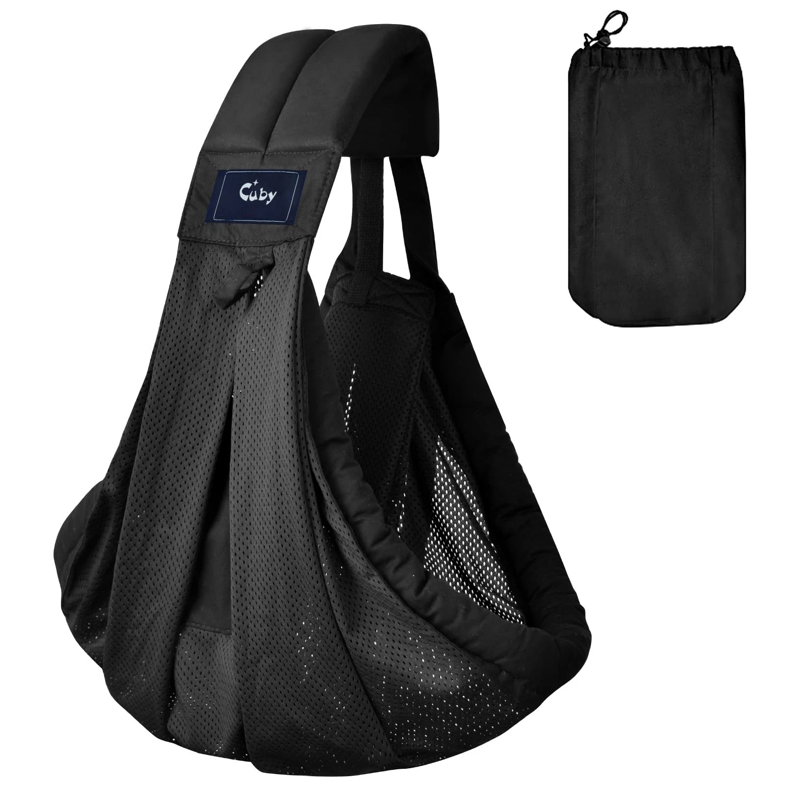 Mesh Baby Sling Carrier Breathable Adjustable Baby Wrap Front Carrier Black f...