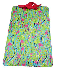 Tablero Magnético Lilly Pulitzer Cinta Rosa Estampado Verde con Flores Rosas Sin Imanes